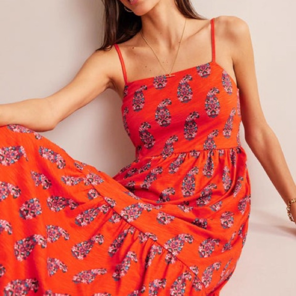 Boden Strappy Cami Midi Dress. US Size 10R. NWOT